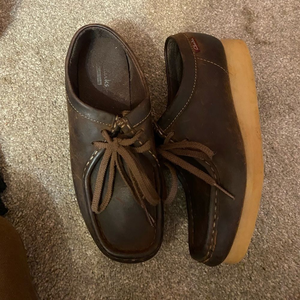 Clarks Brown Leather Casual Driving Loafers - Picture 6 of 11